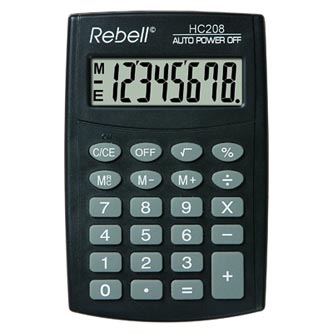 Rebell Kalkulačka RE-HC208 BX, černá, kapesní, osmimístná