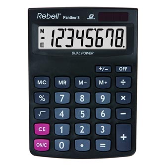 Rebell Kalkulačka RE-PANTHER 8 BX, černá, stolní, osmimístná