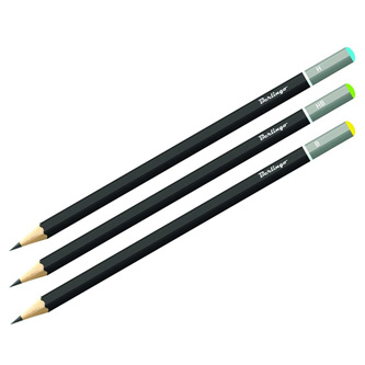 Berlingo, grafitová tužka set 3ks (H+HB+B), black, 1ks, bez pryže