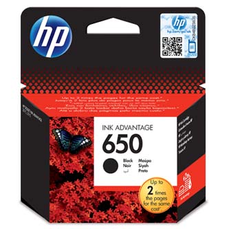 HP originální ink CZ101AE, HP 650, black, blistr, 360str., HP Deskjet Ink Advantage 2515 AiO, 3515 e-Ai0, 3545
