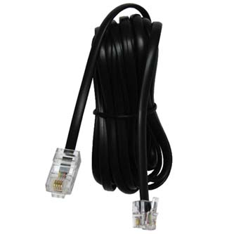 Telefonní kabel, RJ11 M-3m, plochý, černý, economy, pro ADSL modem