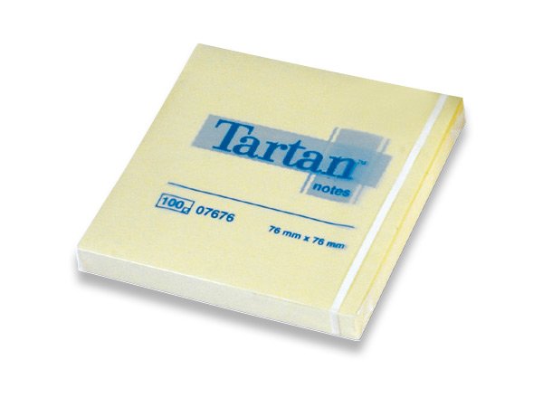 Samolepící bločky TARTAN - žluté 76 x 76 mm